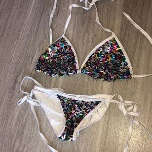🌈Sequin RAVE Bikini